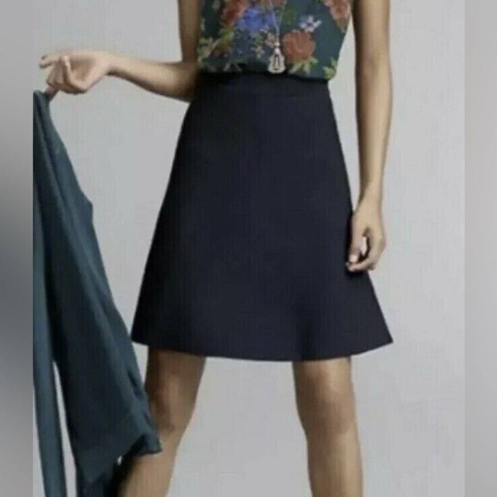 CAbi 5186 Sz Small Navy‎ Blue Dame Stretch Knit A-Line Skirt Elastic Waist